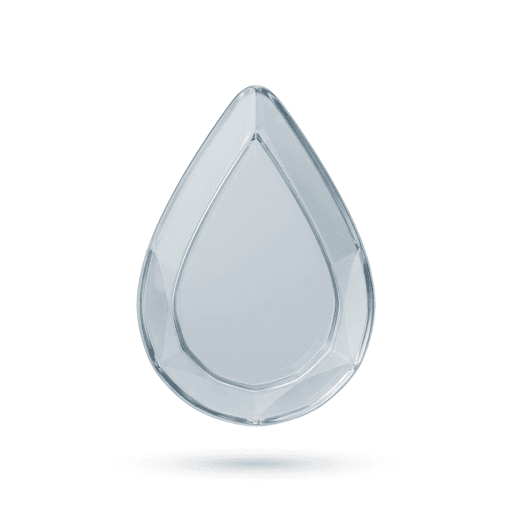 Glass icon of a single water droplet.